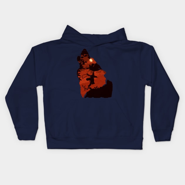 Sekiro - One Armed Wolf (Red) Kids Hoodie by DigitalCleo